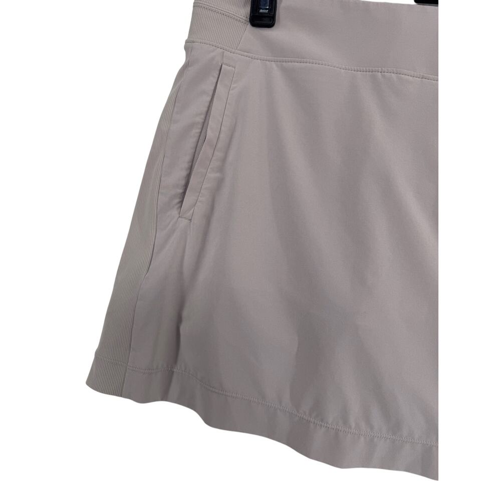 Athleta Momentum Skort Size 10 Light Gray Performance Stretch Built-In Shorts - Picture 6 of 7